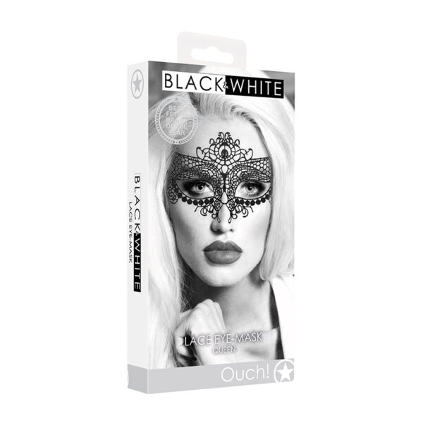 Ouch! B&W Lace Eye-Mask Queen Blk