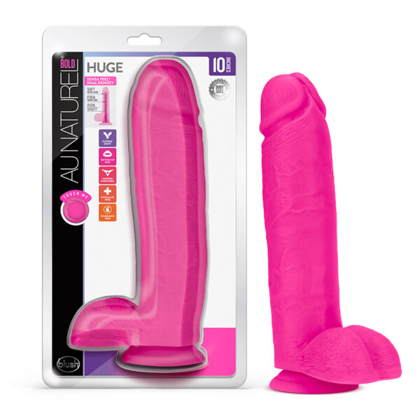 Au Naturel Bold Huge Dildo 10in Pink