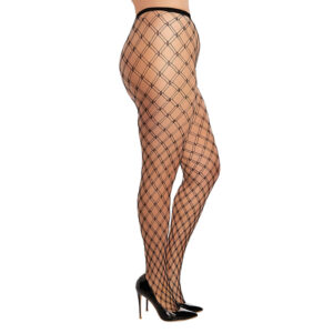 DG Double Fence Net Pantyhose Black OSQ