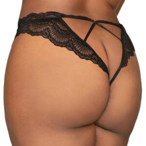 DG Lace Tenga Open-Crotch Panty Black 3X