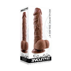 Evolved Realistic Dildo W/Balls 8in Dark