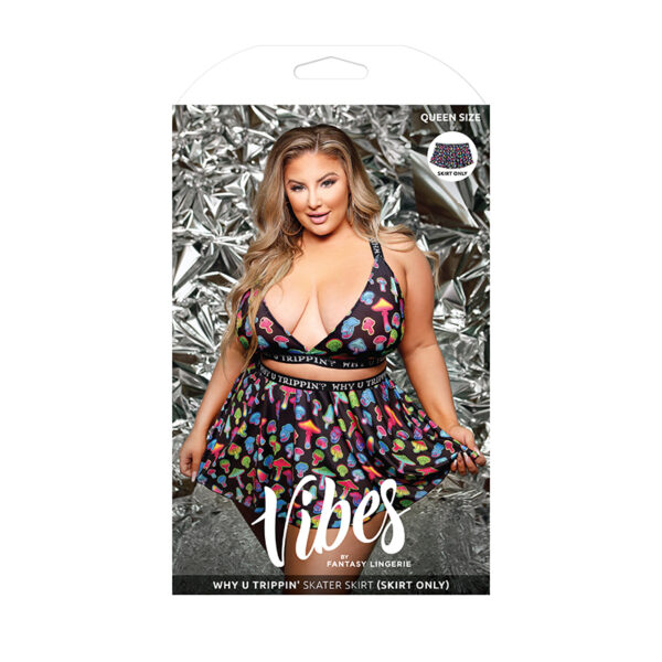 Vibes  Why U Trippin Skater Skirt QS Blk