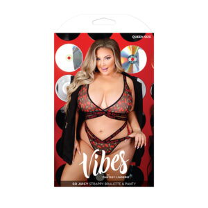 Vibes So Juicy Strappy Bra Panty Q Blk