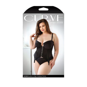 FL Curve Sloan Bustier&HWPanty Blk 3X4X