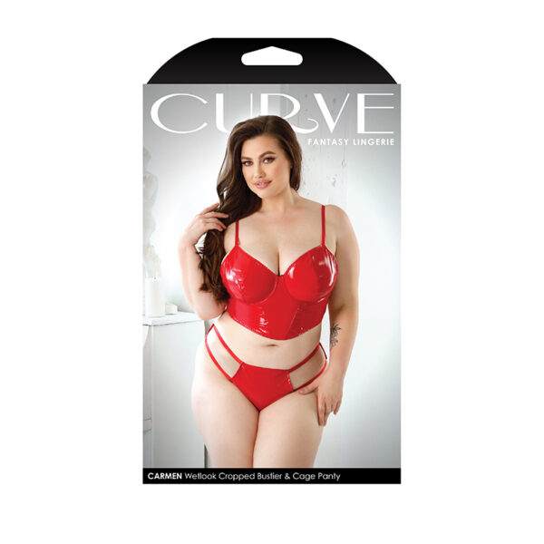 FL CurveCarmen WetBustier&Panty Red 1X2X