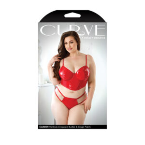 FL CurveCarmen WetBustier&Panty Red 3X4X