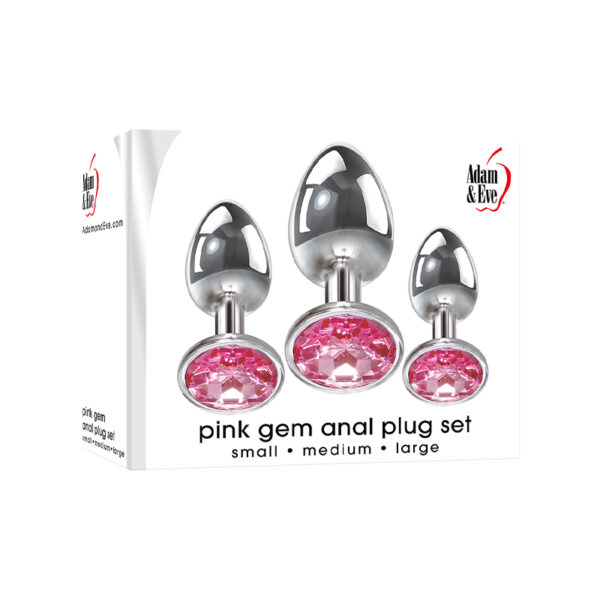 A&E Pink Gem Glass Plug Set 3 Pink