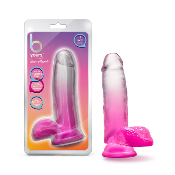 B Yours Sugar Magnolia Dildo 7in Fuchsia