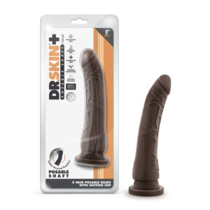 Dr. Skin Plus Posable Dildo 9in Chocolat