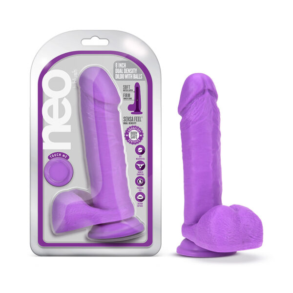 Neo Dual Density Dildo 8in Neon Purple