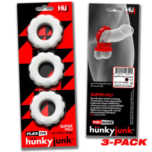 Hunkyjunk Super Huj 3pk Cockrings White