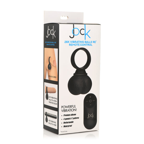 Jock 28X Vibrating Silicone Balls Lg Bk