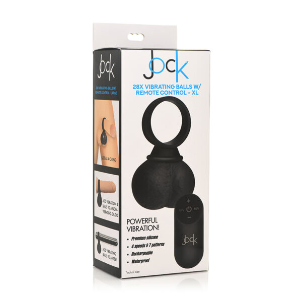 Jock 28X Vibrating Silicone Balls XL Bk