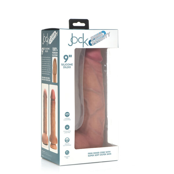 Jock Dual Den Sil Dildo W/Balls 9in L