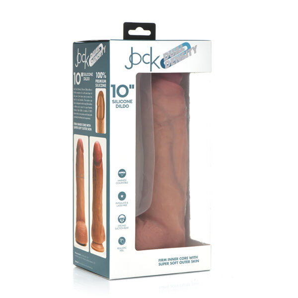Jock Dual Den Sil Dildo W/Balls 10in L