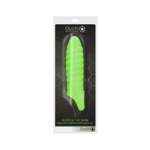 Ouch GITD Swirl Thick Penis Sleeve Grn