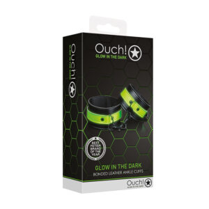Ouch GITD Handcuffs Neon Green