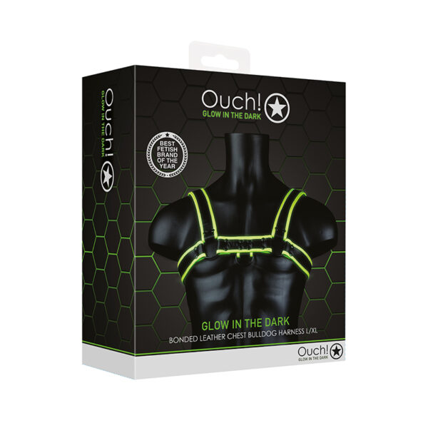 Ouch GITD ChestBulldogHarn NeonGrn LXL