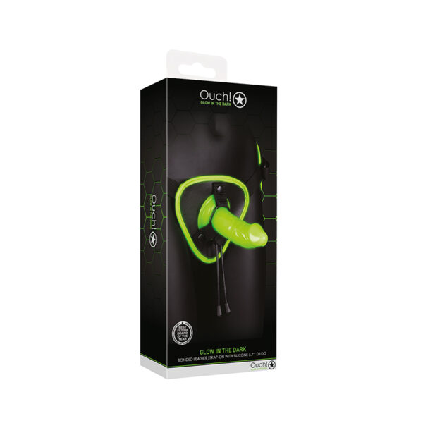 Ouch GITD Strap-On 5.7in Neon Green