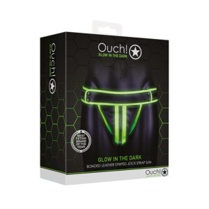 Ouch GITD StripedJockStrap NeonGreen SM