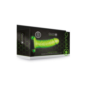 Ouch GITD 6in Hollow StrapOn Neon Green