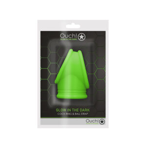 Ouch GITD Cockring&Ball Sling NeonGreen