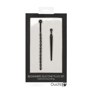 Ouch Urethral Snding Beg SilPlg Set Blk