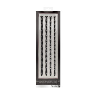 Ouch UrethralSnd Adv SilScrwPlg Set Blk