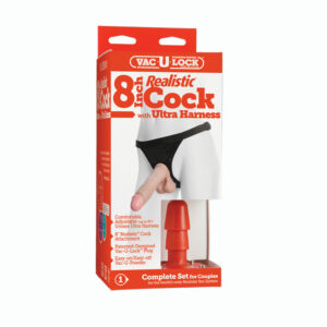 Vac-U-Lock 8in Classic Dong w/Ultra Harn