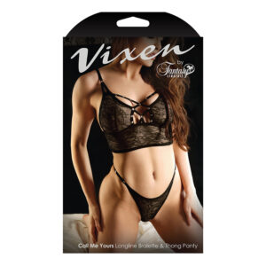 Vixen CallMeYours LL Brlt&Thong Blk LXL