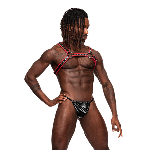 MP Leather Men's Leo Black/Red OS
