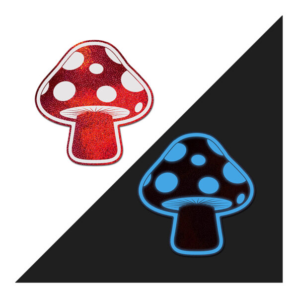 Pastease RedWht GITD Shroom NipplePasty