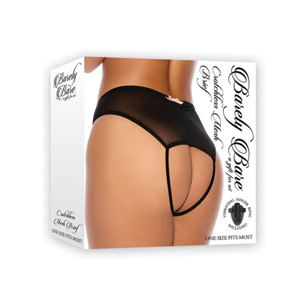 Barely Bare Crotchless Mesh Brief Blk OS