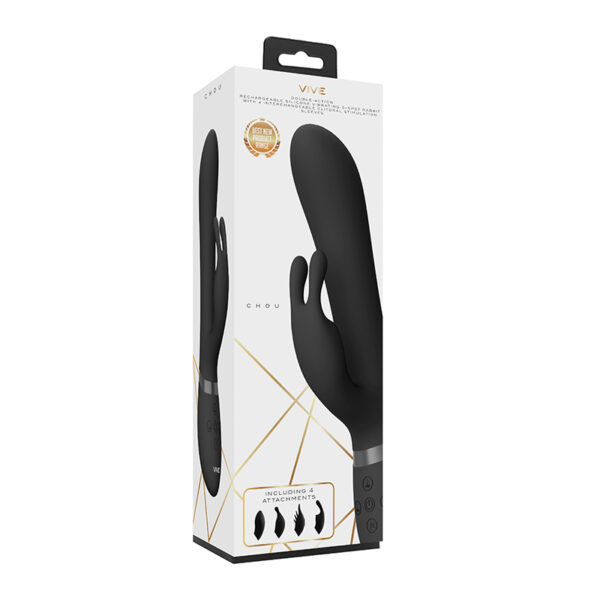 VIVE CHOU Rabbit Vibrator W/Sleeves Blk