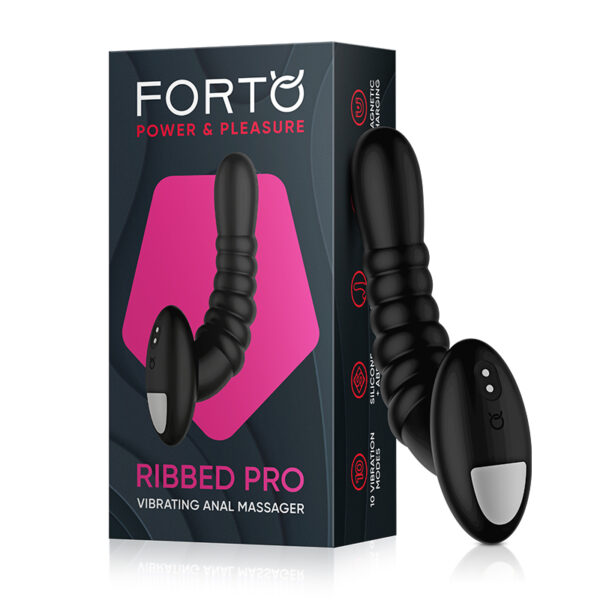 Forto Ribbed Pro Vibrating Massager Bk