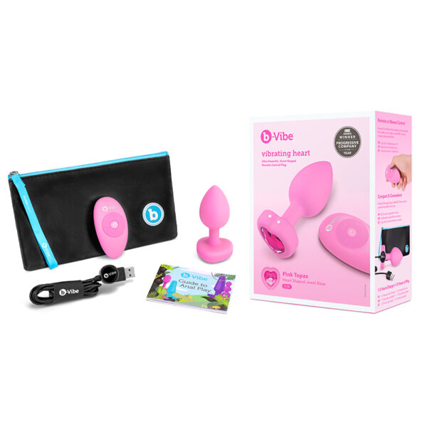 b-Vibe Vib Heart Shape Jewel Plug S/M Pk