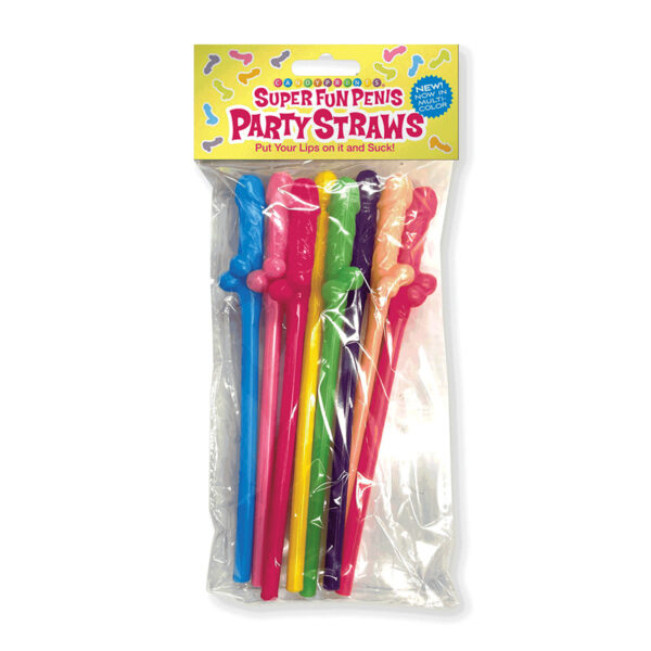 Super Fun Penis Party Straws 8pk Multi