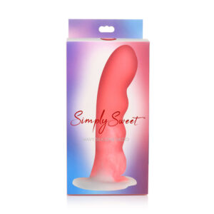 Simply Sweet Wavy Sili Dildo 8in Pk/Wh