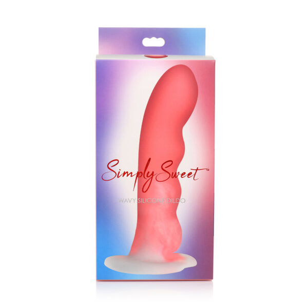 Simply Sweet Wavy Sili Dildo 8in Pk/Wh