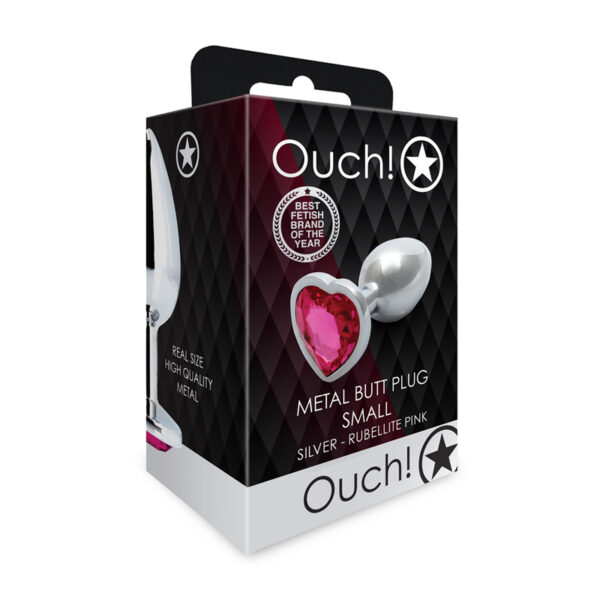 Shots Ouch Heart Gem Butt Plug S Sil/Pnk