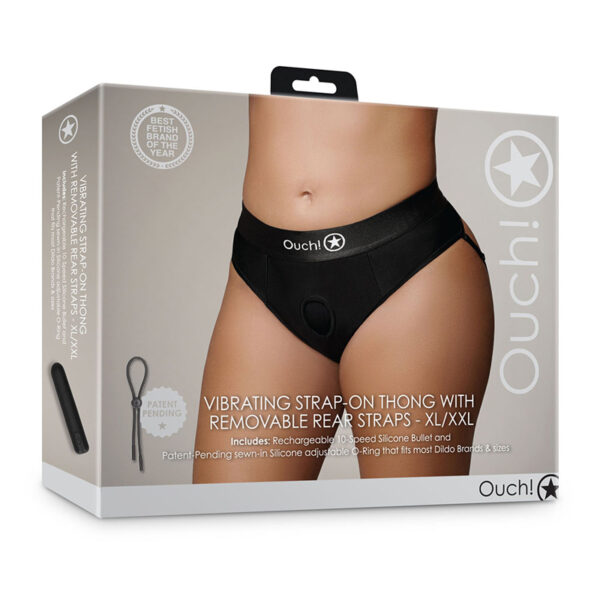 Shots Ouch Vibr Strapon ThngRem XL2XL Bk