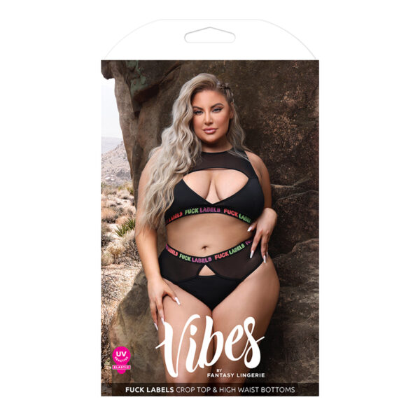 FL Vibes Fuck Labels UV TopBottom Blk QS
