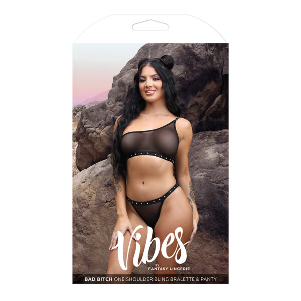 FL Vibes Bad Bitch Bralette&Panty Blk SM