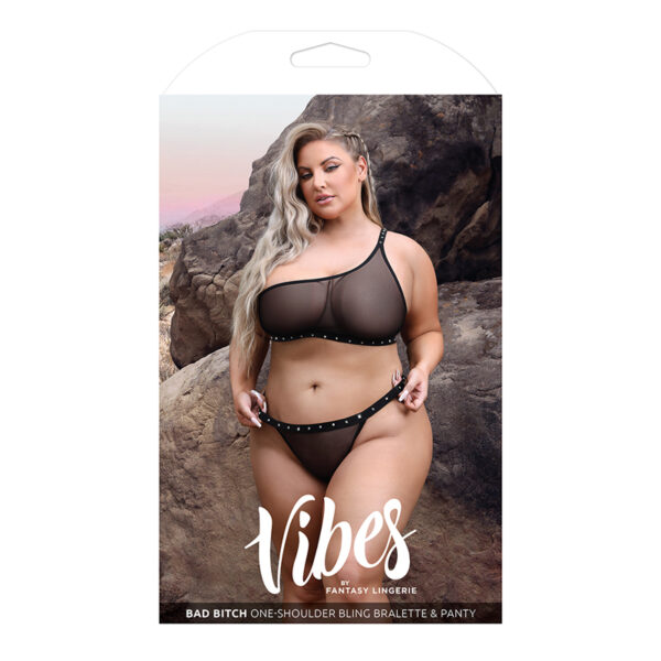 FL Vibes Bad Bitch Bralette&Panty Blk QS