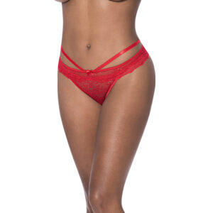 MS Ooh La Lace Peek-a-Boo Cheeky Red SM