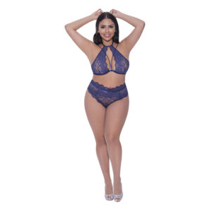 MS Berrylicious Halter&LaceUpPnty Blu QS