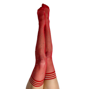 Kixies Red Fishnet Rhine  Thigh H Size C