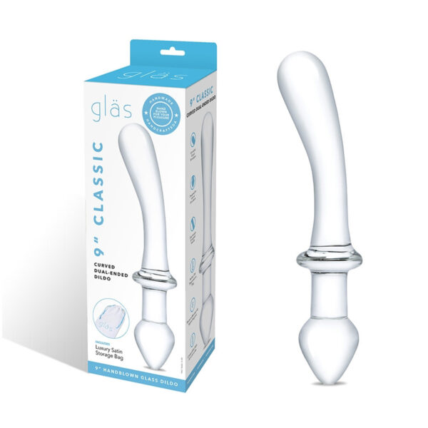 Glas Classic 9in Curved Dual-Ended Dildo