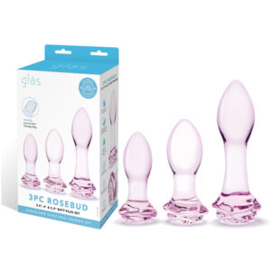 Glas Rosebud 3pc Glass Anal Plug Set