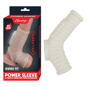 Vibrating Power Sleeve Ribbed Fit White